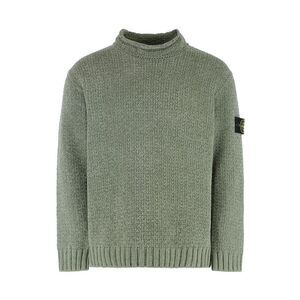 STONE ISLAND Mock Neck Textured Knit Sweater Men GREEN Sweaters & Cardigans